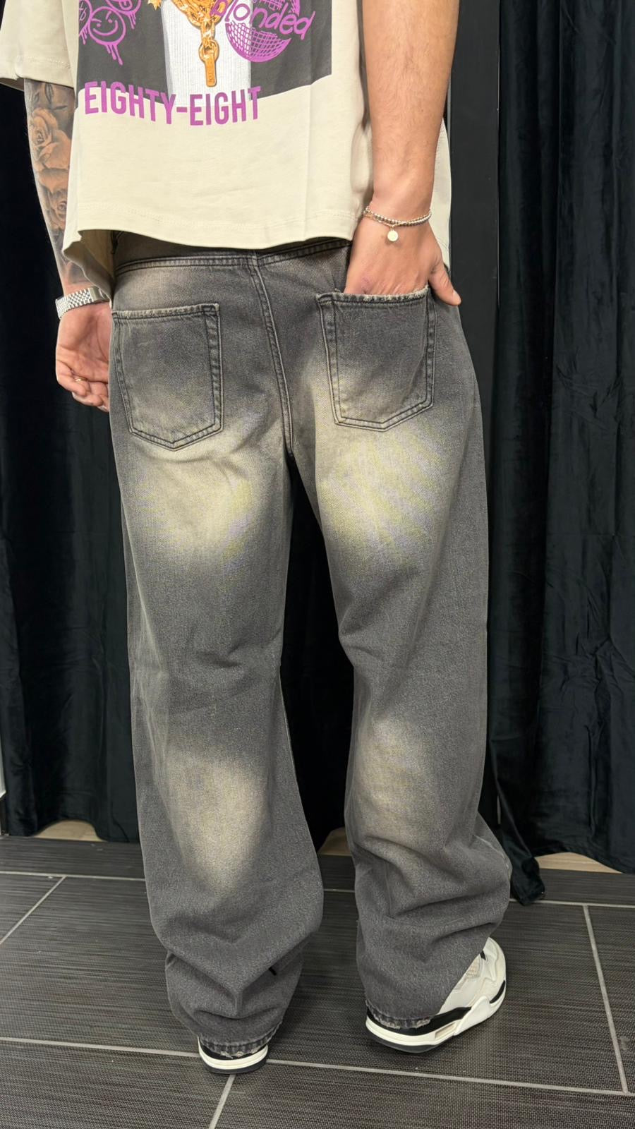 Jeans Grey Spruzzato Brown