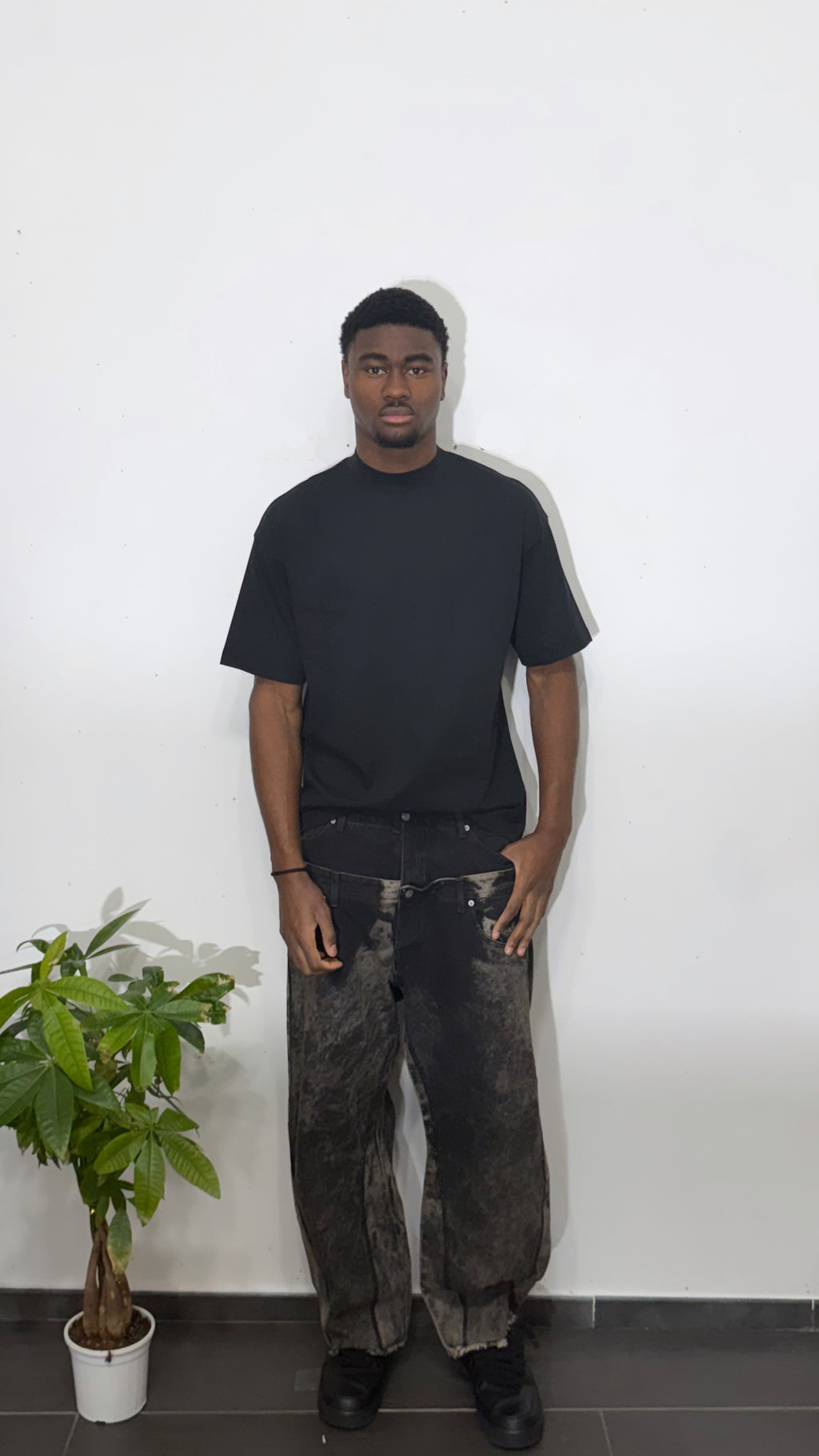 Baggy doppia abbottonatura denim