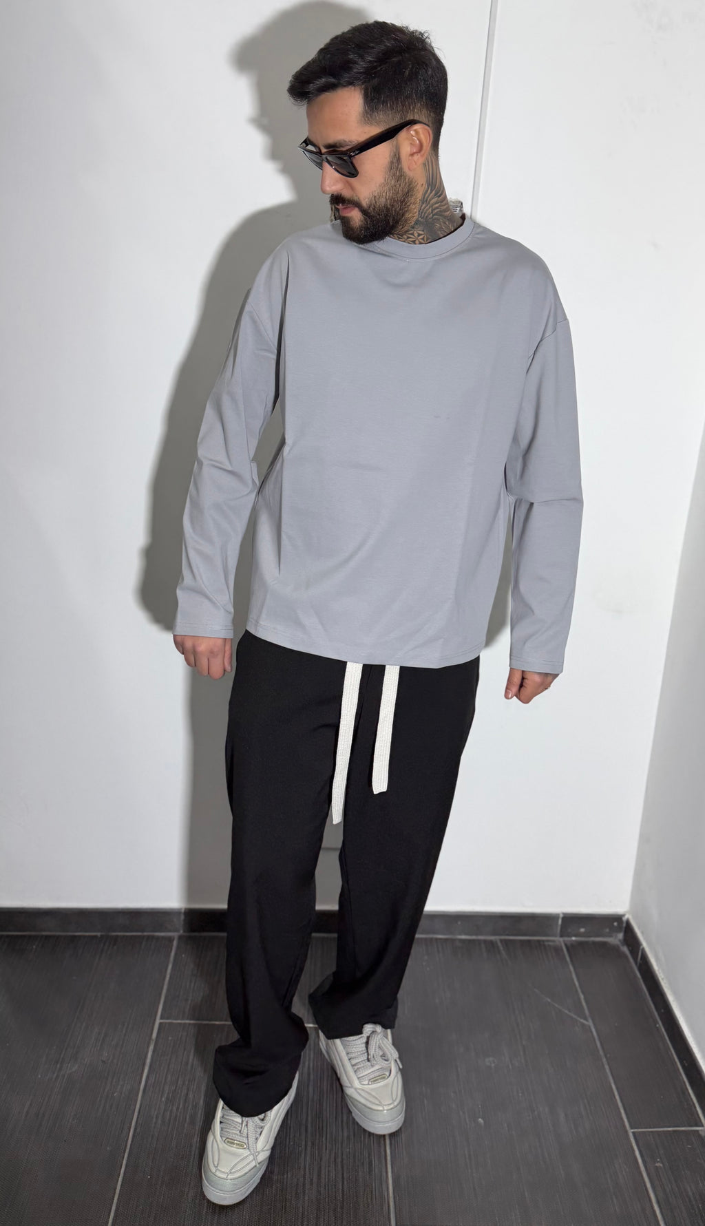 T-shirt long sleeve grey