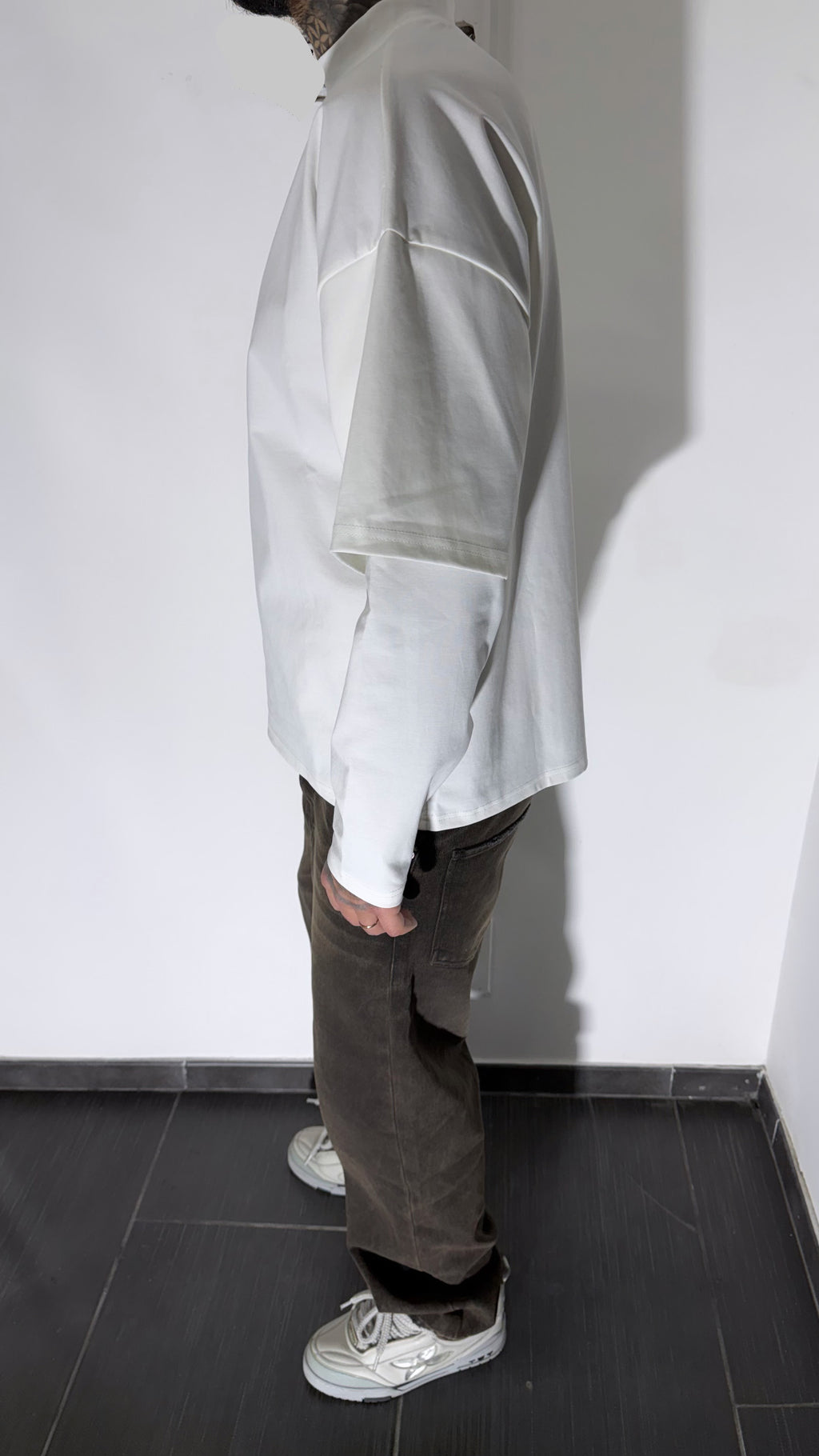 T-shirt double sleeve white