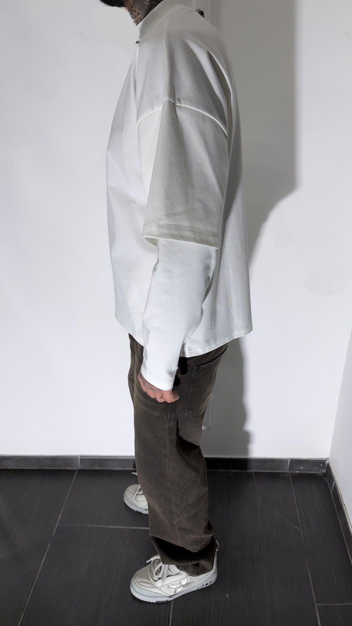 T-shirt double sleeve white