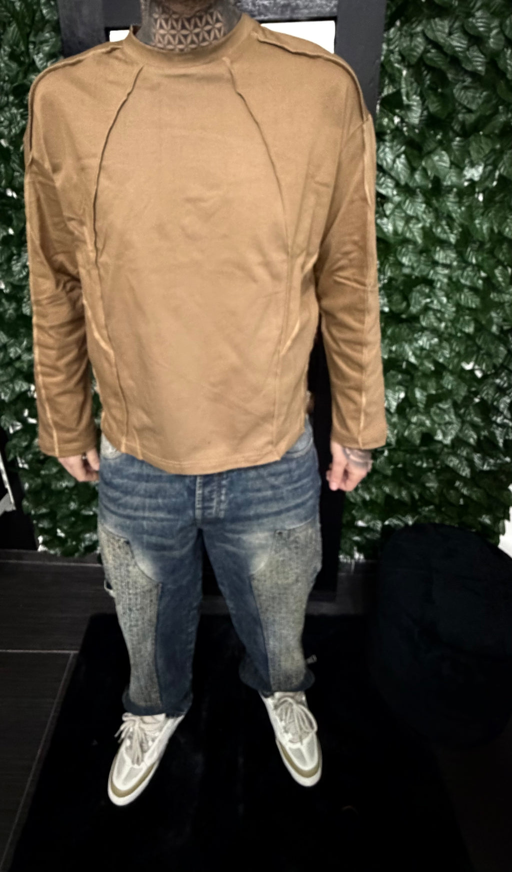 T-shirt long sleeve camel