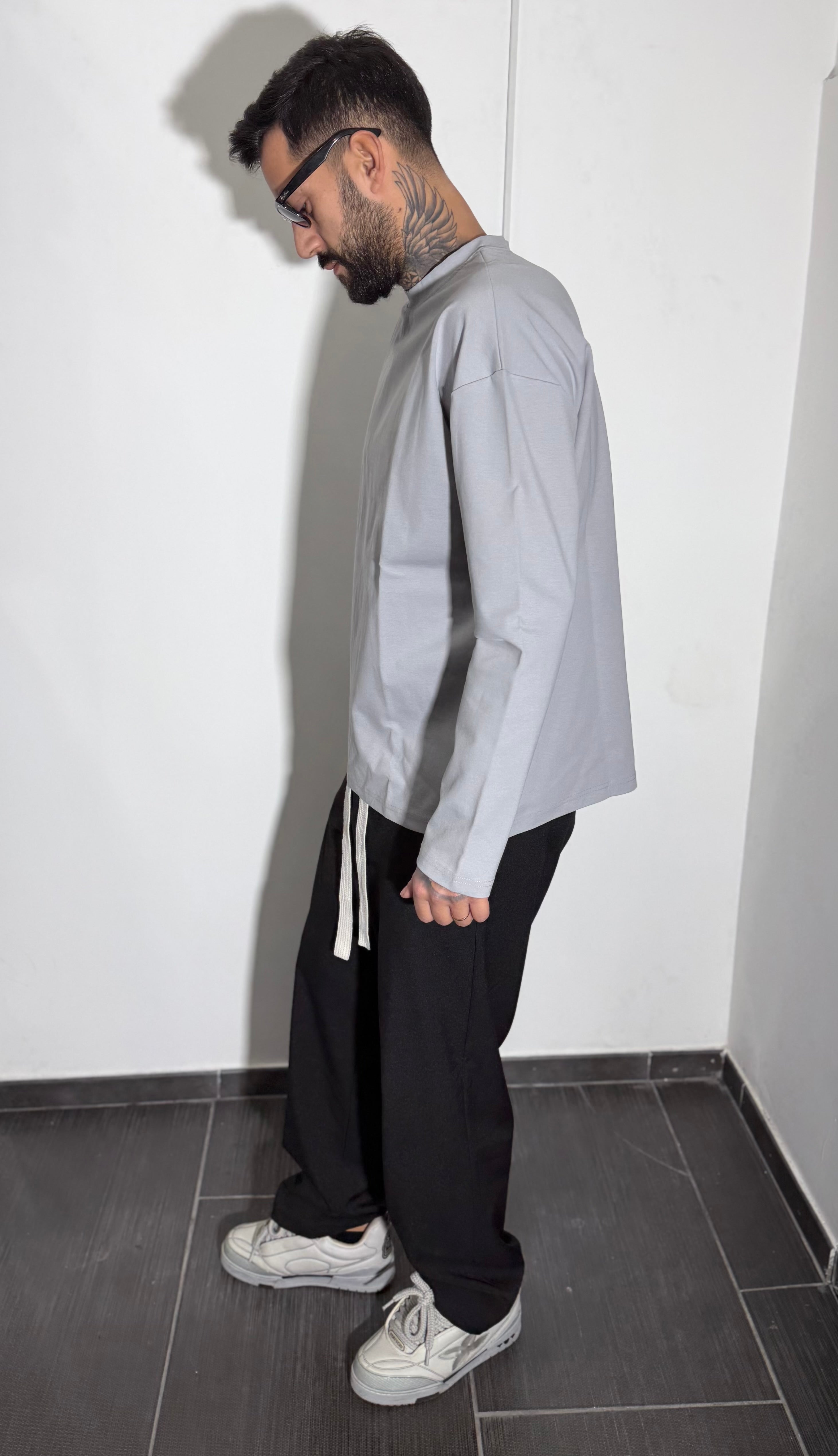 T-shirt long sleeve grey