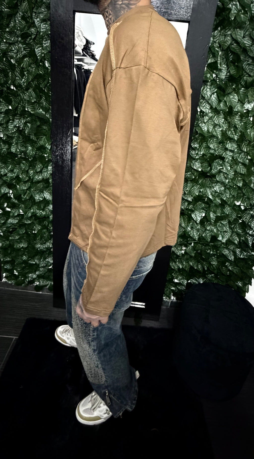 T-shirt long sleeve camel